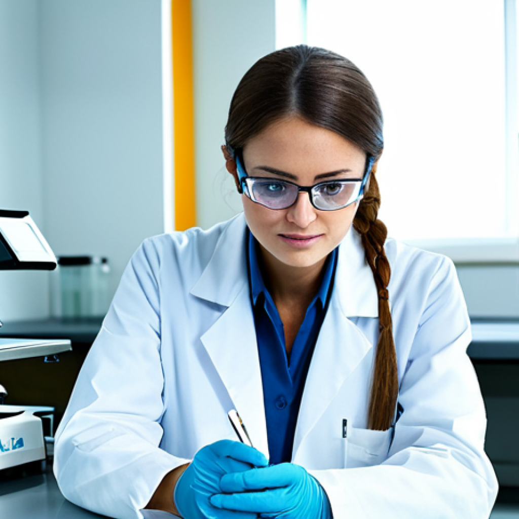 수질환경 취업 경쟁력 높이는 방법 - **

A professional female environmental engineer, fully clothed in a lab coat and safety glasses, ex...