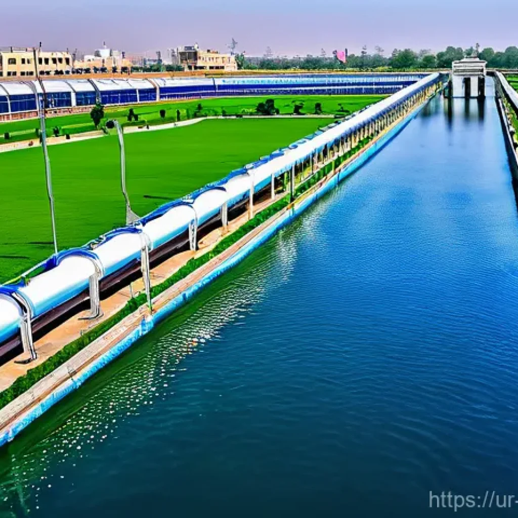 수질환경 공학의 미래 전망 - **Prompt:** A vibrant, futuristic water management center located in a bustling Pakistani city like ...