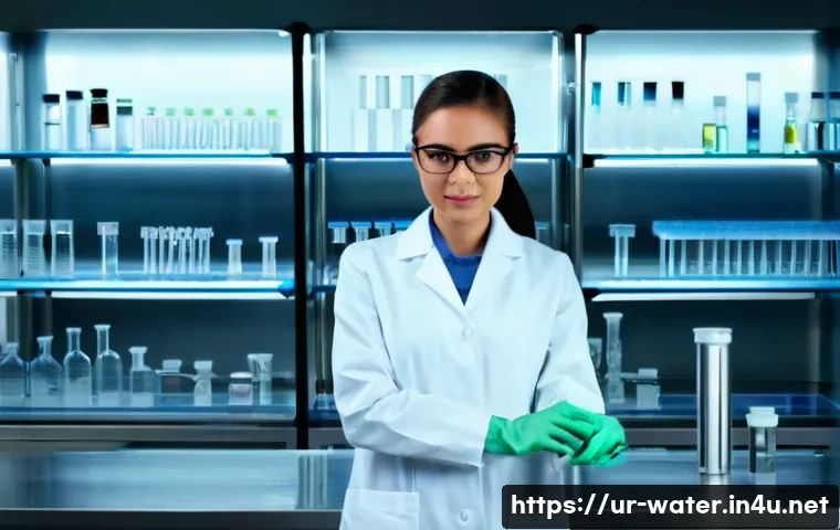 수질환경기사 과목별 공부법 - **Prompt 1: Water Quality Laboratory Scientist**
    "A female water quality scientist, appearing to...