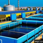 Home 23 수질환경 산업기사 필기 시험 - A detailed industrial wastewater treatment plant scene in Pakistan, showcasing modern filtration tec...